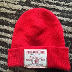 True Religion Kids Bright Red Knit Beanie Hat